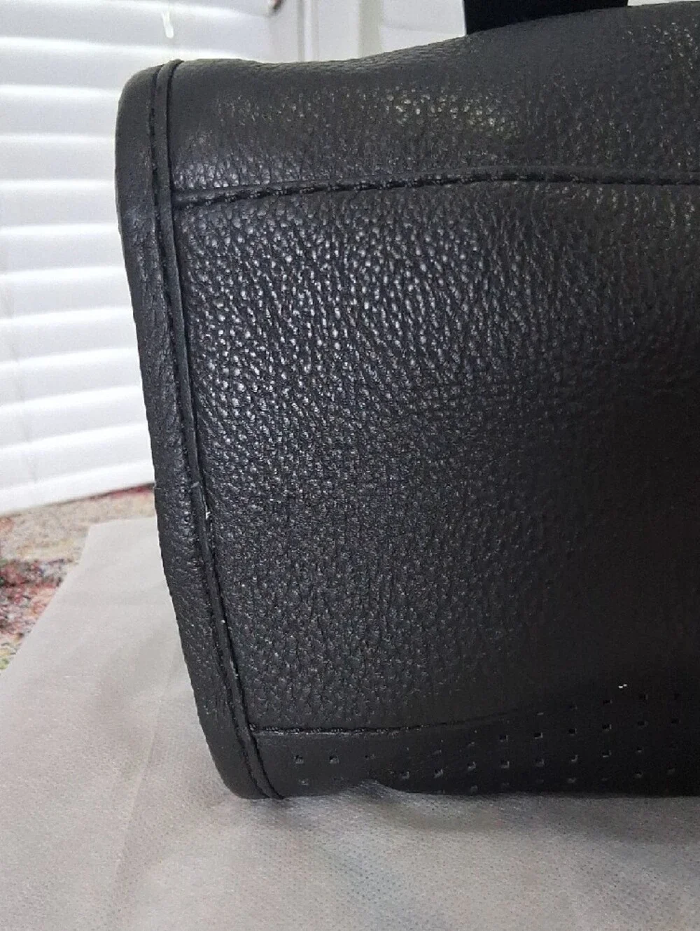 b. makowsky Black Leather Duffel Satchel
